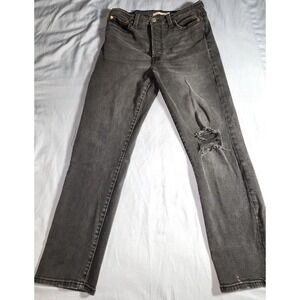 Levis Pants Womens Size 29 Gray Denim Jeans Ankle Belt Loops Button Distressed